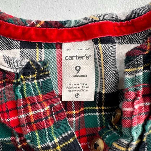 Carters HB Old Navy Baby Girl Holiday Outfit Bundle 9M & 12-18M Plaid Festive - Picture 3 of 13